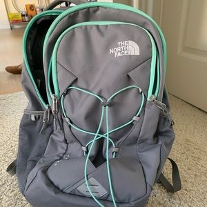 North Face jester backpack in grey and teal